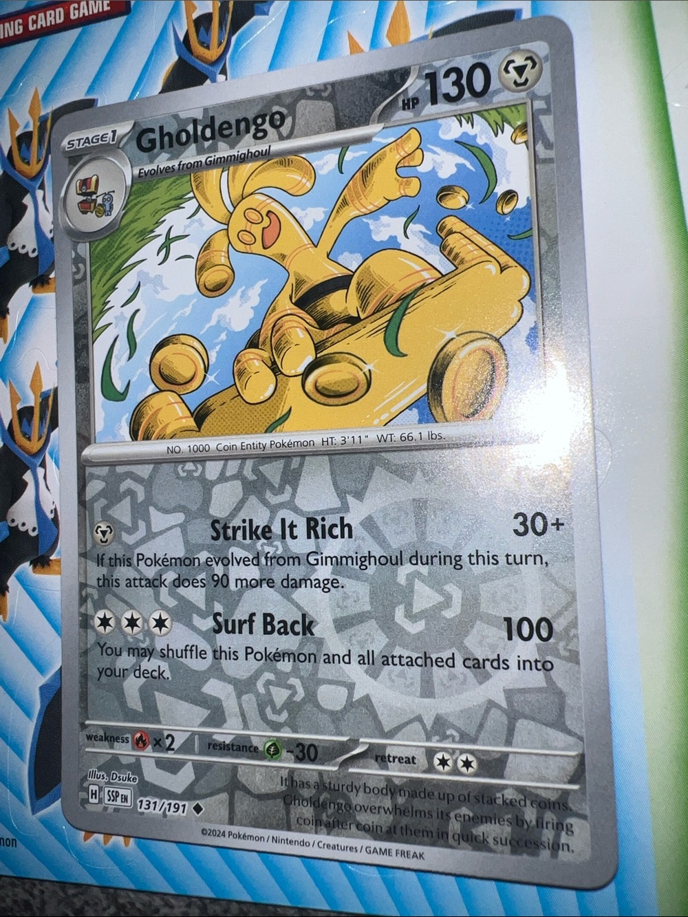 Pokemon Gholdengo Trading Card - Gold, Silver, Blue